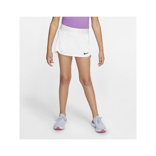 Spódnica tenisowa dla dużych dzieci (dziewcząt) NikeCourt - Biel