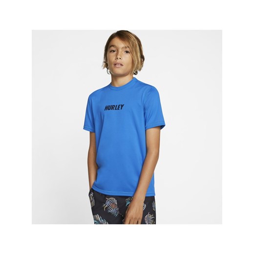 Chłopięca koszulka surfingowa z krótkim rękawem Hurley Fastlane - Niebieski