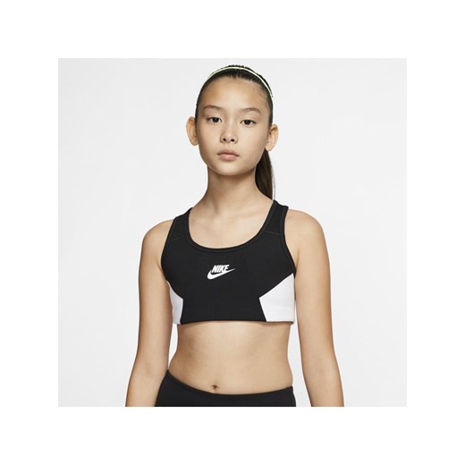 Stanik sportowy dla dużych dzieci (dziewcząt) Nike - Czerń