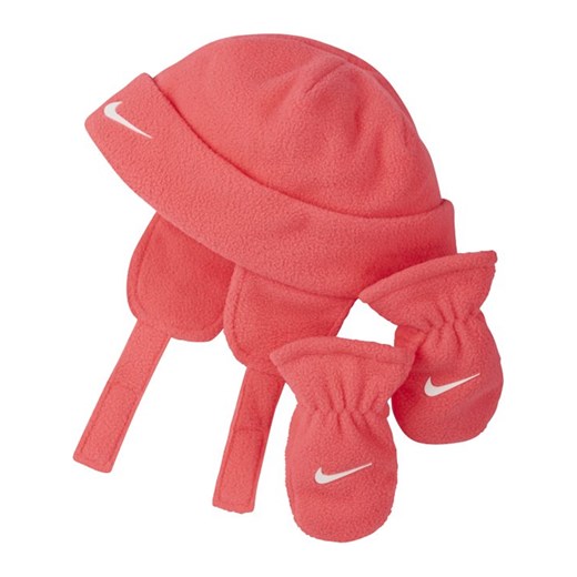 Zestaw czapka i rękawiczki dla niemowląt Nike (12–24 M) - Różowy