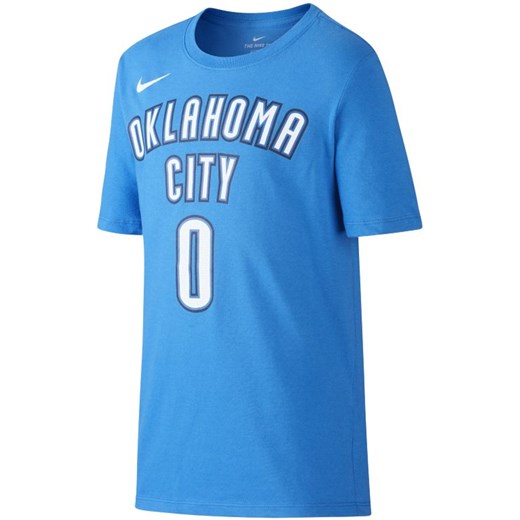 T-shirt do koszykówki dla dużych dzieci (chłopców) Nike Icon NBA Thunder (Westbrook) - Niebieski