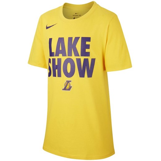 T-shirt dla chłopców NBA Los Angeles Lakers Nike Dri-FIT - Żółć
