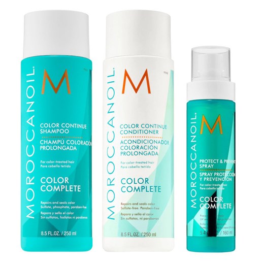 MoroccanOil Color Continue | Zestaw do włosów farbowanych: szampon 250ml + odżywka 250ml + spray termoochronny 160ml Moroccanoil   Estyl.pl