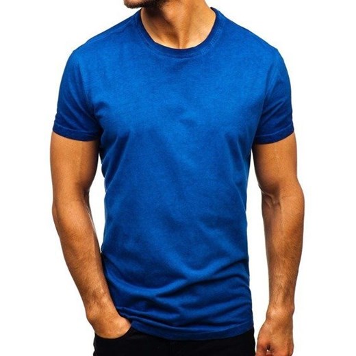 T-shirt męski Denley casual niebieski 