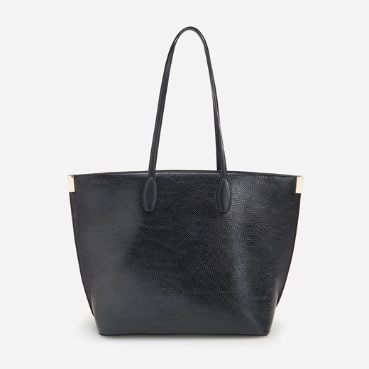 Shopper bag Reserved na ramię czarna bez dodatków duża 