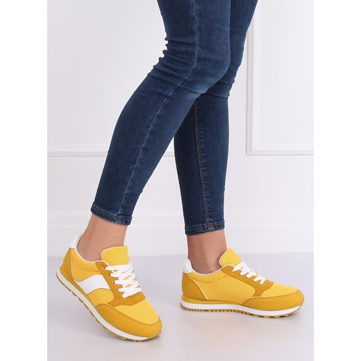 Buty sportowe damskie bez wzorów ze skóry ekologicznej płaskie na wiosnę 