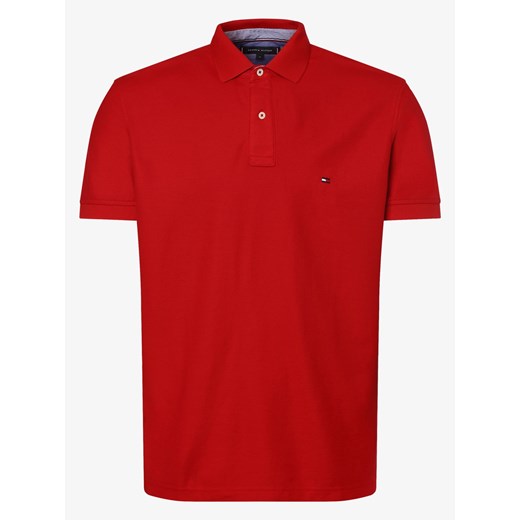 T-shirt męski Tommy Hilfiger czerwony bez wzorów z krótkimi rękawami 