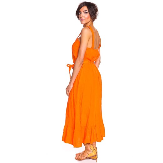Lniana sukienka "Val" w kolorze pomarańczowym Toutes En Lin  L okazja Limango Polska 