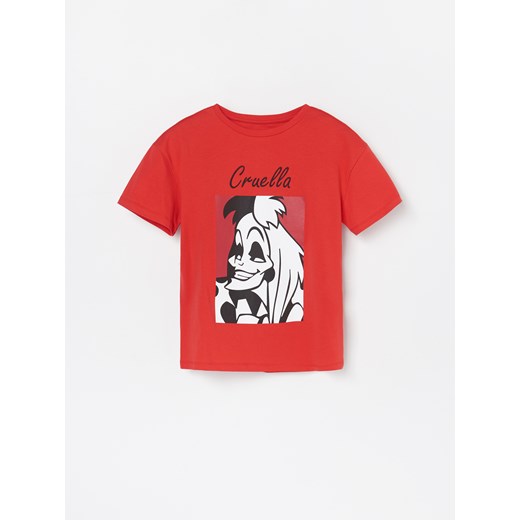 Reserved - T-shirt z nadrukiem 101 Dalmatyńczyków - Czerwony  Reserved 116 