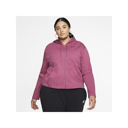 Damska bluza z kapturem i zamkiem na całej długości Nike Sportswear (duże rozmiary) - Różowy  Nike 2X Nike poland