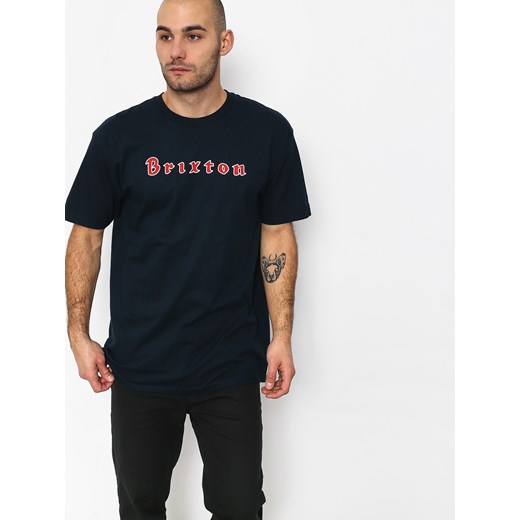 T-shirt męski Brixton z napisem z krótkimi rękawami 