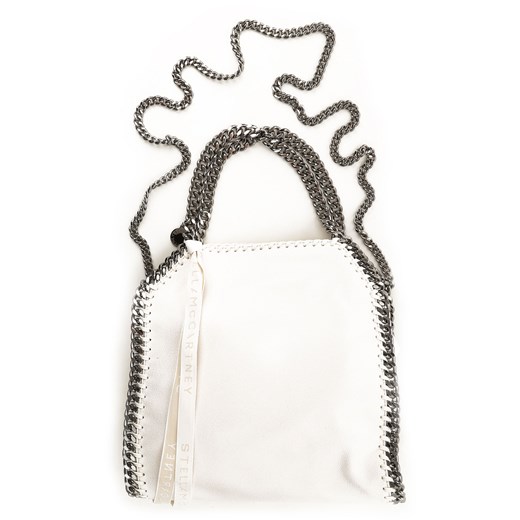 Shopper bag biała Stella Mccartney ze skóry ekologicznej zdobiona 