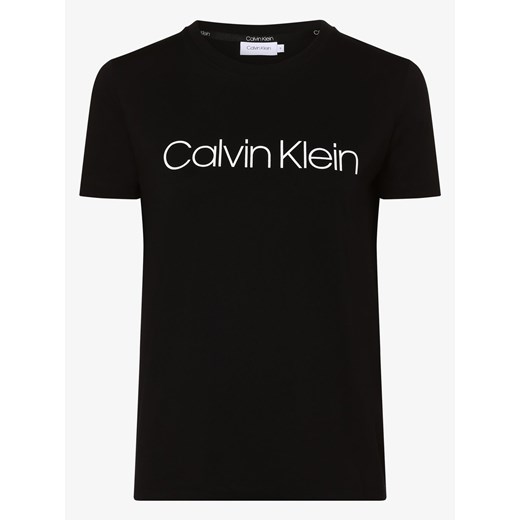 Bluzka damska Calvin Klein z krótkim rękawem czarna z okrągłym dekoltem 
