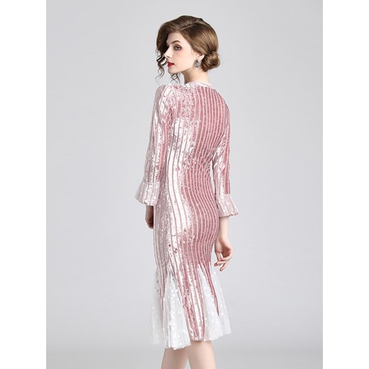 Sukienka różowa Kaimilan z aplikacjami  