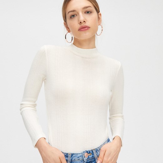 Cropp - Sweter ze stójką - Kremowy Cropp  XL 