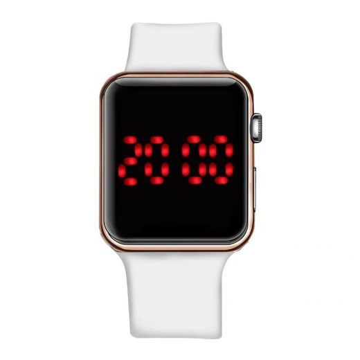 Silikonowy zegarek cyfrowy - Biały/Różowy Izmael.eu   