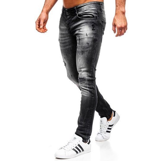 Spodnie jeansowe męskie regular fit czarne Denley 4008 Denley  W33 L32 okazja  