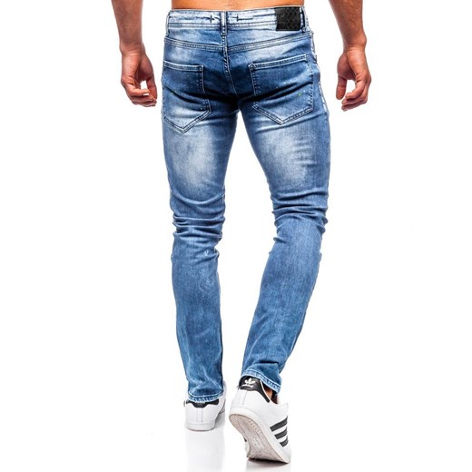 Spodnie jeansowe męskie regular fit granatowe Denley 4013 Denley  W36 L32 wyprzedaż  