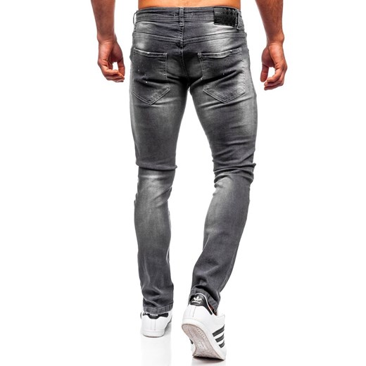 Spodnie jeansowe męskie regular fit czarne Denley 4005  Denley W38 L32 okazja  