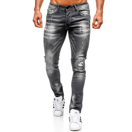 Spodnie jeansowe męskie regular fit czarne Denley 4005  Denley W34 L32 wyprzedaż  