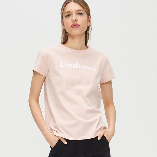 Cropp - Koszulka z nadrukiem - Różowy Cropp  M 