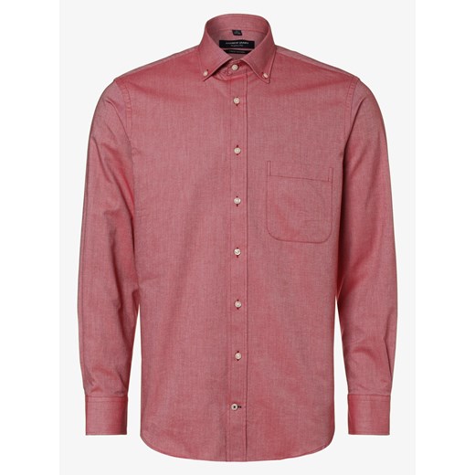 Koszula męska Andrew James czerwona bez wzorów z długim rękawem elegancka 