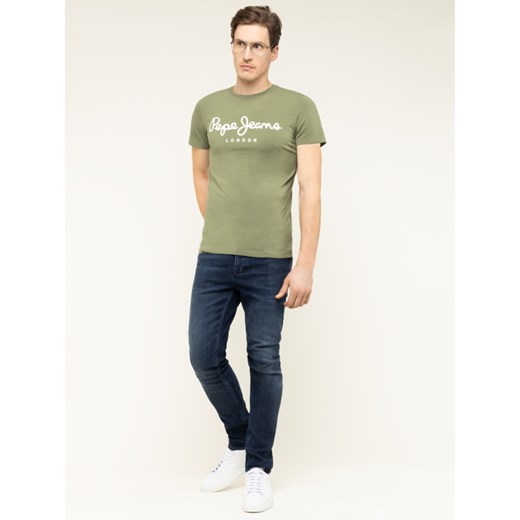 T-shirt męski zielony Pepe Jeans z krótkim rękawem 