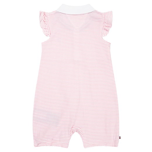 TOMMY HILFIGER Body dziecięce Baby Girl Stripe Shortall KN0KN01089 Różowy Regular Fit