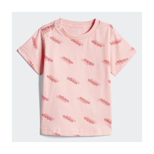 Odzież dla niemowląt Adidas bawełniana różowa z napisem 