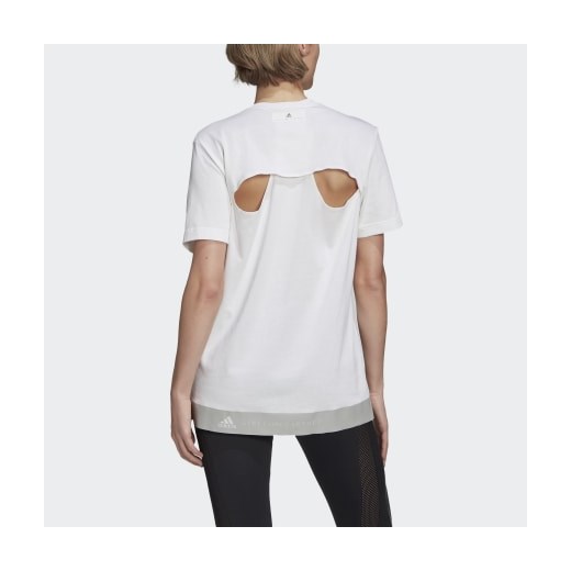 Biała bluzka damska Adidas z okrągłym dekoltem 