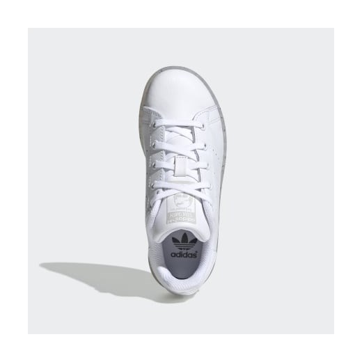 Białe trampki dziecięce Adidas skórzane sznurowane 