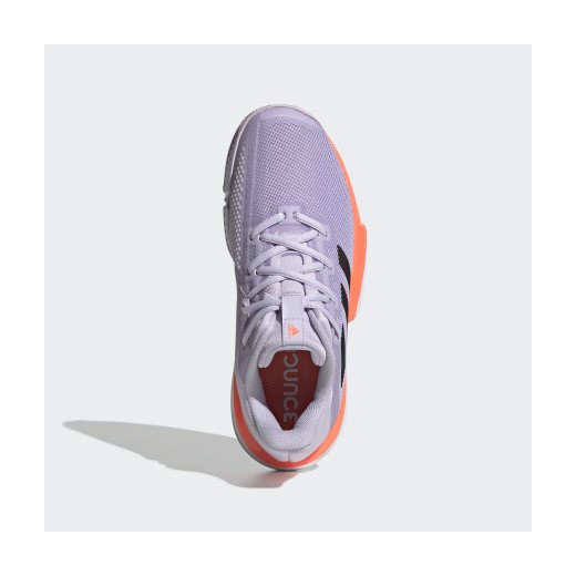 Buty sportowe damskie Adidas bez wzorów fioletowe sznurowane 