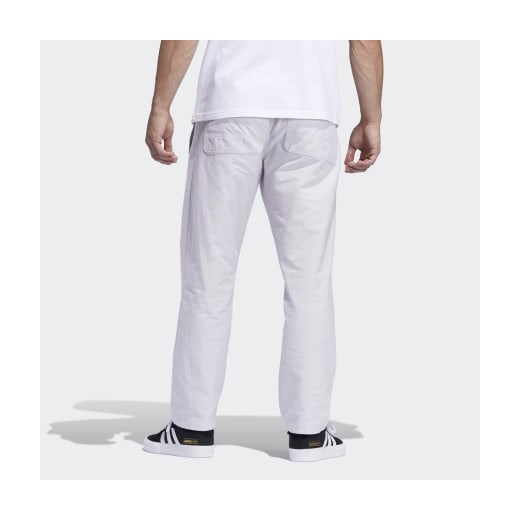Białe spodnie męskie Adidas z tkaniny 