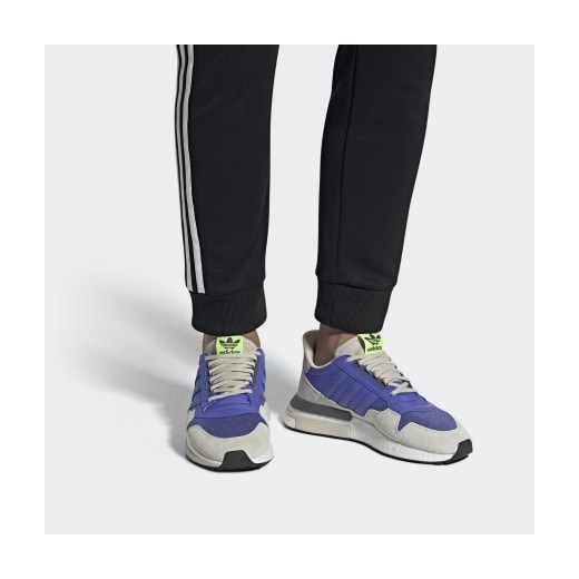 Buty sportowe damskie Adidas zx wielokolorowe bez wzorów wiązane zamszowe na płaskiej podeszwie 