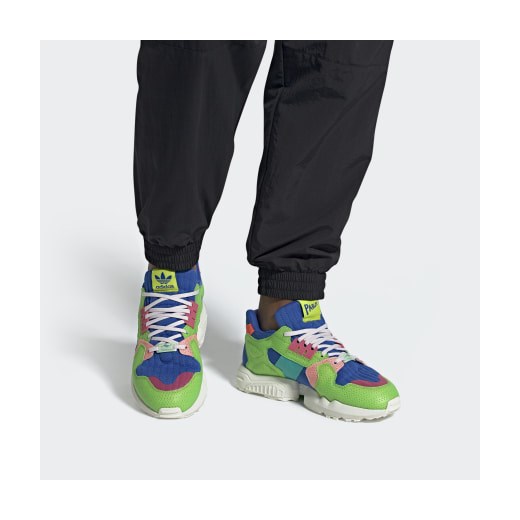 Buty sportowe męskie Adidas zielone sznurowane skórzane 
