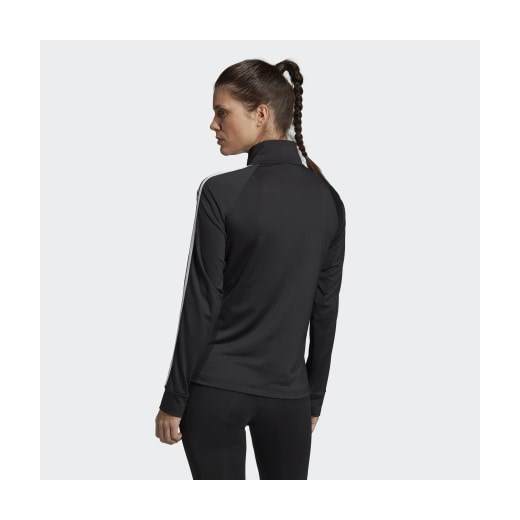 Bluza damska Adidas czarna z aplikacją krótka sportowa 