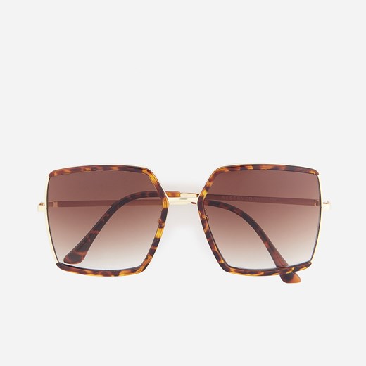Reserved - Duże okulary przeciwsłoneczne - Brązowy  Reserved One Size 
