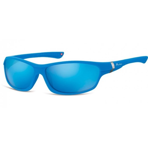 Okulary dziecięce sportowe Unisex niebieskie matowe lustrzane CS90C    Stylion