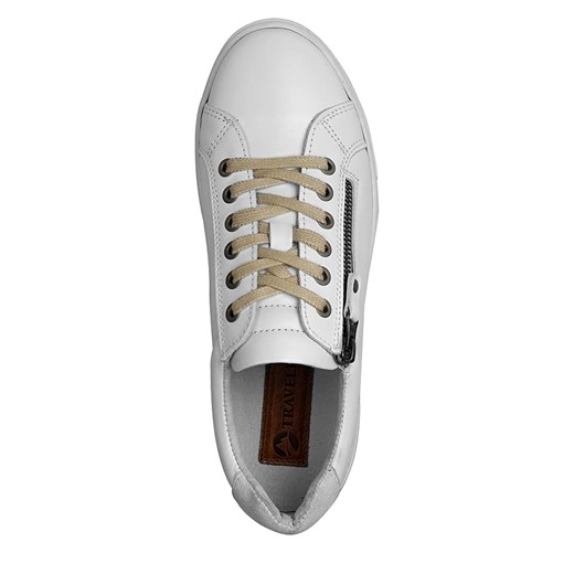 Skórzane sneakersy "Roanne" w kolorze biało-beżowym