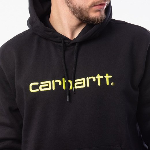 Bluza męska Carhartt WIP Hooded Sweatshirt I027093 BLACK/LIME    sneakerstudio.pl