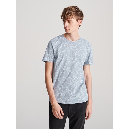 Reserved - T-shirt z nadrukiem - Niebieski Reserved  XL 