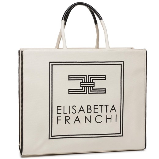 Shopper bag wielokolorowa Elisabetta Franchi do ręki bez dodatków 