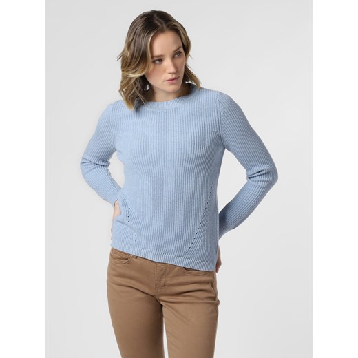 Sweter damski Marie Lund niebieski bez wzorów z okrągłym dekoltem 