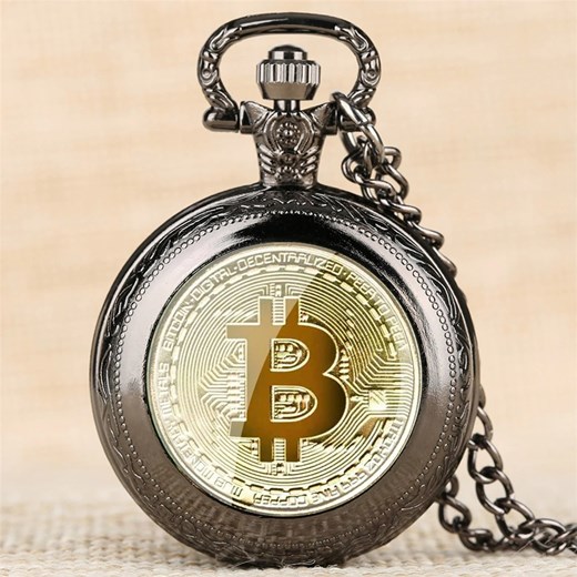 Zegarek kieszonkowy Bitcoin - Czarny  Izmael.eu  