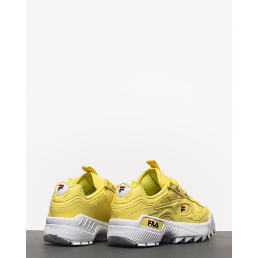 Buty sportowe damskie żółte Fila sznurowane skórzane 
