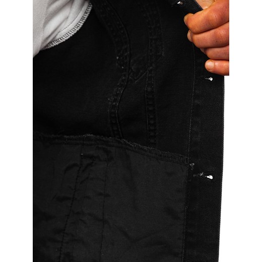 Kurtka jeansowa męska z kapturem czarna Denley 211902 Denley  XL okazja  