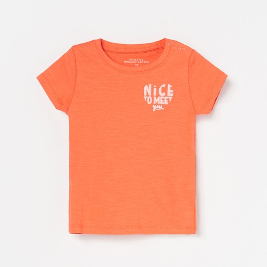 Reserved - T-shirt z nadrukiem - Pomarańczowy Reserved  80 