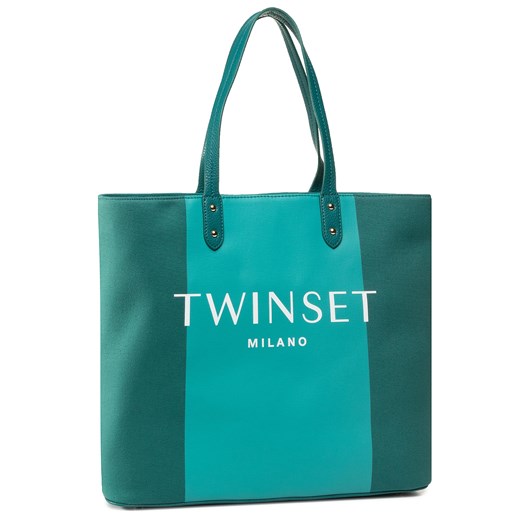 Shopper bag wielokolorowa Twinset na ramię bez dodatków 