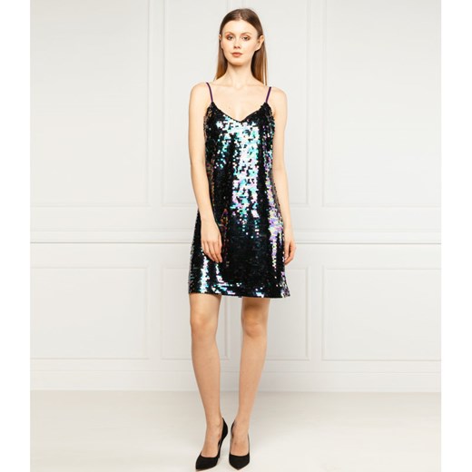 Sukienka DKNY na ramiączkach elegancka mini na imprezę 