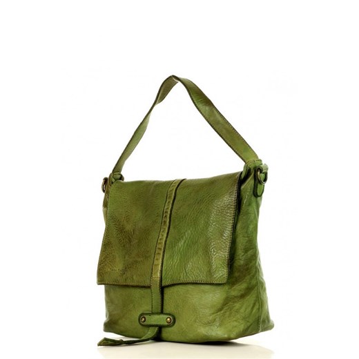 Torebka skórzana crossbody A4 active old pelle lavata Marco Mazzini V26E Green Primavera  Mazzini uniwersalny Bomawika